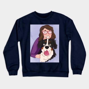 Bernese Mountain Dog with Brunette Mom Crewneck Sweatshirt